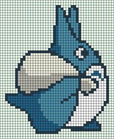 an image of a blue bird made out of pixels