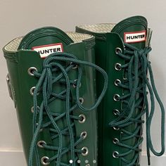 Hunter Tall Rain Boots But Make It Fancy! Size: 39eu #Hunter #Hunterrainboots #Puddleboots #Bottegaveneta #Rubber #Offwhite Green Weatherproof Rain Boots For Fall, Green Waterproof Boots For Rainy Weather, Green Outdoor Boots For Rainy Season, Green Boots For Outdoor Rainy Season, Green Boots For Rainy Outdoor Season, Green Rainy Season Outdoor Boots, Green Rain Boots For Fall Outdoor Use, Green Rain Boots For Fall Outdoor Activities, Green Rain Boots For Outdoor Fall Activities