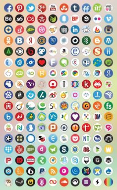 an image of many different social icons