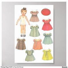 an image of children's dresses and bonnets in different colors on a white background