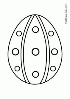 a black and white drawing of an easter egg with polka dots on the inside,