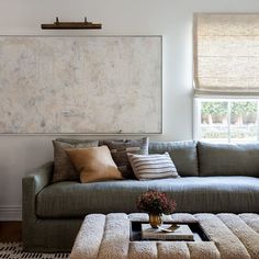 Cosy and contemporary, this living room looks like the perfect space to unwind during the winter months. With modern and chic furniture, this space embraces texture and pattern. Our Dublin picture light highlights the beauty of the artwork dressing the wall. Design: Jenn Feldman Designs