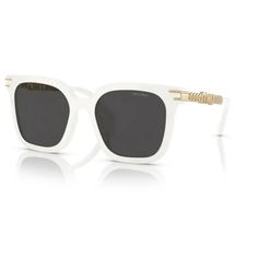 Miu Miu MU13WS 1425S0 55 Sunglasses White Frame Gray Lens Miu Miu Accessories, Sunglasses White, Grey Lenses, White Frame, Miu Miu, Sunglasses Accessories, Color White, Women Accessories