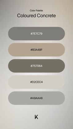 Color · Color Palette · Grey · Neutral · Neutral Color · Palette · White · Yellow · Coloured Concrete · Fall · Color Palette Beige And Grey Color Scheme, Concrete Colour Palette, Grey And Beige Color Palette, Concrete Color Palette, Grey White Palette, Color Palette Grey, Color Palette White, Coloured Concrete, Color Pantone