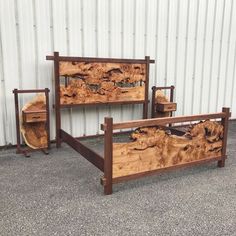 three pieces of wood sitting next to each other