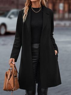 Outfit Elegantes, Woman Walking, Belted Coat, Long Sleeves Coats, Coat Outfits