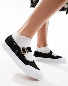 Shoes by Vans Good things come in pairs Pin-buckle fastening Adjustable strap Vulcanised rubber sole Round toe Nike Air Max Jordan, Winter Party Dress, Vans Style, Vans Slip On, Mary Jane Pumps, Flat Sneakers, Lingerie Romper, Workwear Dress, Active Wear Leggings