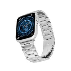 Make a bold statement with the Stainless Steel Link Band for the Apple Watch. With two sets of lugs included, this band is designed for all Apple Watch models and sizes. Crafted from durable stainless steel and ionic-plated, this band brings a touch of glamour to your wrist. The fold-over buckle ensures both security and ease of use. Embrace the stylish design of this stainless-steel wristband and set yourself apart with a sophisticated and fashionable accessory. Color: Silver. Apple Watch Models, Wearable Technology, Pay Phone, Stylish Design, Accessories Watches, Apple Watch, Buckle, Fashion Accessories, Models