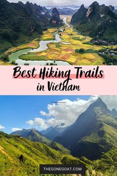 the best hiking trails in vietnam with text overlay that reads, best hiking trails in vietnam