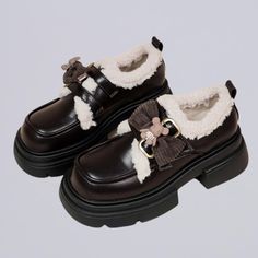 **These shoes are a LIMITED EDITION. Once sold out, they will NOT be restocked!** Features: Get Winter ready with our Ultra Soft Bears and Bows Chunky Plush Lined Loafers! Made with ultra cozy and warm cotton material to wrap your feet in dreamy softness. Comes with the CUTEST bear charms to make your steps extra special. Wear these out and show off your style in confidence, our shoes will help you look and feel your best, no matter what vibe you're going for that day. Upgrade your shoe game today! Made with vegan and water-resistant, PU Leather to be ultra long-lasting and extremely soft plush lining to keep your feet warm and happy this Winter. Chunky Shoes, Winter Shoes, Cute Bears, Shoe Game, Loafers For Women, Soft Plush, The Cutest, Cotton Material, Bears