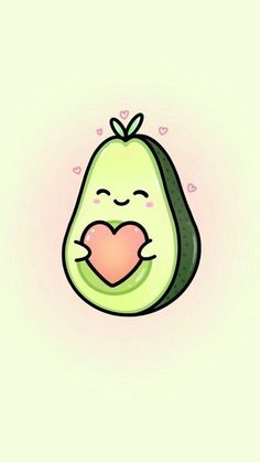 an avocado with a heart in its mouth