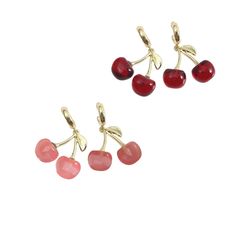 PRICES MAY VARY. Cherry Earrings For Women: Cherries Symbolize Love, Happiness, And Sweetness, As Well As Cherishing And Reunion. Wear Cherry Earrings To Convey Our Love And Luck To Those Around Us. Its Highlights: Sweet Appearance, Bright Red, Youthful, Fresh And Enthusiastic Fruit Earring Super Cute. Feel Smooth And Exquisite Whether You Are Short Or Long Hair, With Your Sweet Smile You Are Very Attractive. Safe Material: Zinc Alloy + Resin, Hypoallergenic, Wear-Free And Not Easy To Fade And F Trendy Red Nickel-free Hoop Earrings, Trendy Red Nickel-free Earrings, Trendy Nickel-free Red Earrings, Trendy Red Dangle Hoop Earrings, Cherry Accessories, Cherry Charm, Red Charm, Aesthetic Gift, Sweet Smile