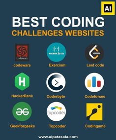 the cover of the book best coding challenges webs, with many different logos and colors