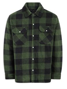 Green Champion Kinross Padded Fleece Lumberjack Shirt Quilted Fleece Jacket, Lumberjack Style, Fringe Clothing, Graphic Tops, Winter Days, Lumberjack, Plus Size Womens Clothing, Hoodie Top