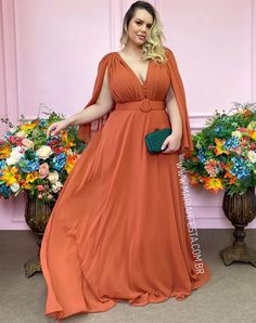 Orange Formal Dresses, Plus Size Vestidos, Beach Wedding Guest Dress, Party Frocks, Fall Wedding Guest Dress, Muslimah Fashion Outfits, Bridesmaid Dresses Plus Size, Classy Dress Outfits