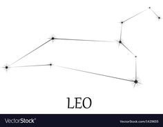 leo zodiac sign with stars on white background