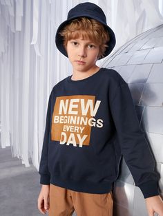 Kids Tees Design, Drop Shoulder Sweatshirt, Dropped Shoulder Sweatshirt, Embroidery On Clothes, Boys Sweatshirts, Slogan Tee