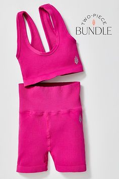 Perfect for all your favorite studio workouts, this go-to set features a sleek crop and matching shorts from our fan-favorite Happiness Runs collection. **Fit:** Top: cropped, pull-on style; shorts: High-rise, sleek fit **Features:** Ribbed, compressive fabrication; moves-with-you stretch, scoop neckline with wide shoulder straps, wide elastic waistband, shorter inseam than our traditional Happiness Run shorts **Why We ❤ It:** This versatile set can be worn pre-, post, and everywhere in between. | Happiness Runs Run Bundle by FP Movement at Free People, Berry, XS Athletic Crop Top, Run Shorts, Long Sleeve Layer, Free People Activewear, Style Shorts, Fitness Studio, Layered Tops, Top Cropped, Fp Movement