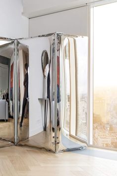 Sonar Mirror Room Divider Mirror Within Mirror, Hi Mirror Slide, Mirrored Furniture Hallway, Spaced Out Mirrors, Sophie Buhai Mirror, Mirror And Counter, Indoor Street Mirror, Polished Steel Mirror, Retail Wall Mirror