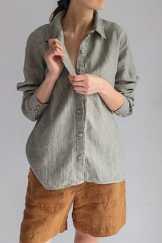 Linen Shirt SOUL Classic Linen Shirt - Etsy Latvia Shirt With Buttons, French Linen, Latvia, Pure Linen, Body Size, Linen Dress, Dress Clothes For Women, Linen Shirt, Linen Fabric