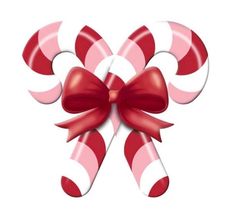 a candy cane with a bow on it