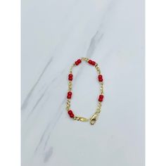 ❤️ Real 10k Gold Baby Bracelet red Beads ❤️ This bracelet is 5.75” Long ❤️ The power of red is believed to protect children. Many legends mentioned the power of coral used as a talisman to protect newborns in Ancient Rome. In the Hispanic culture is a tradition that babies wear a red piece of jewelry, as well. ❤️ 4mm red balls with 10k gold cuban style link ❤️ Boy or girl / newborns protection New fine jewelry ❤️ Pulsera de bebé con bolitas rojas ❤️ Oro de 10 Kilates ❤️ Protección talismán de Niño o niña recién nacido bebé. ❤️ Este brasalete de oro mide 5.75 pulgadas SKU 700 Red Coral Jewelry With 8mm Beads, Red Beaded Charm Bracelet In Spiritual Style, Spiritual Beaded Red Charm Bracelet, Spiritual Red Beaded Charm Bracelet, Red Beaded Name Bracelet With Round Beads, Red Beaded Name Bracelet, Red Bracelets With Tiny Beads As Gift, Adjustable Red Name Bracelet With Round Beads, Red Bracelets With Spacer Beads As Gift