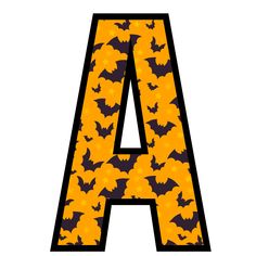 an upper case with bats on it and the letter a in the middle is orange