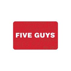 the five guys logo is shown on a red sticker that says,'five guys '