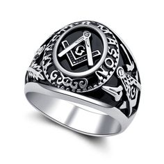 PRICES MAY VARY. The masonic symbol is a magical pattern. This freemason masonic symbol signet ring can bring good luck to the wearer and make the wearer braver.This masonic freemason ring can give you the motivation to move forward. The freemason ring is also the best gift for brothers, fathers, grandpas, and sons who are coming of age and best presents for valentine's day, anniversary, engagement, wedding, birthday, Christmas, father's day, new year and graduation. Size options: 7/8/9/10/11/12 Mason Ring, Masonic Symbol, Freemason Ring, Masonic Freemason, Best Presents, Biker Rings, Band Jewelry, Coming Of Age, Style Jewelry