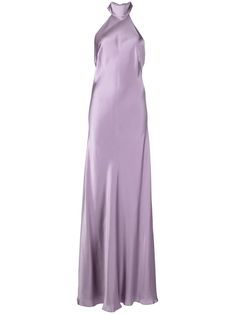 mauve purple silk satin finish backless halterneck tie fastening sleeveless long length Deep Purple Bridesmaid Dresses, Purple Bridesmaid Dresses Long, Backless Satin Dress, Purple Dresses Formal, Purple Silk Dress, Purple Long Dress, Lavender Bridesmaid, Lavender Bridesmaid Dresses, Silk Evening Dress