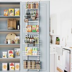 a kitchen pantry filled with lots of food