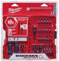 the milwaukee impact duty tool set is in its package