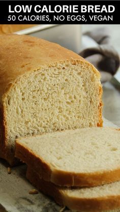 a loaf of low calorie bread sitting on top of a counter