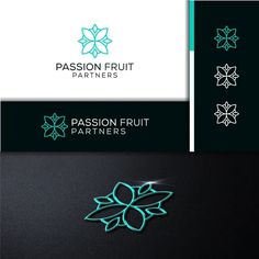 the logo for passion fruit partners is designed to look like an abstract flower and leaves