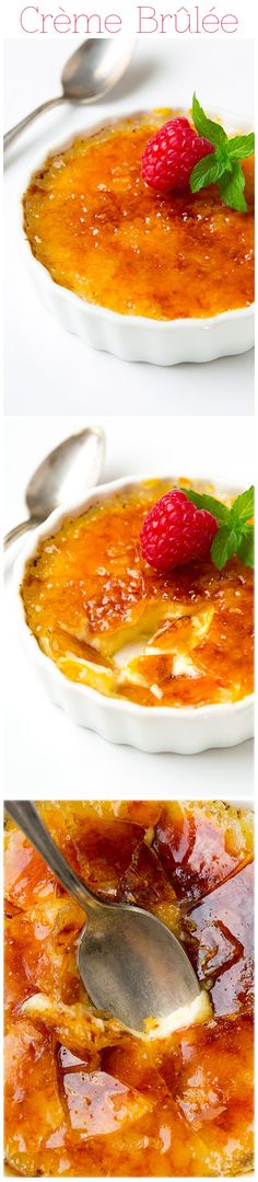 a close up of a bowl of food with fruit on top and a spoon in the background