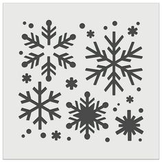 the snowflaker stencil is shown in black and white, with different shapes