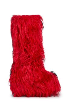 base Red Fur Boots, Fluffy Boots, Pop Shoes, Fur Mitten, Rave Fits, Red Y2k, Luxury Lifestyle Women, Wedge Heel Boots, Fur Shoes