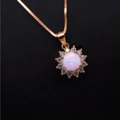 Brand New Gold Opal Necklace, Opal Wedding, Sunflower Necklace, Wedding Party Jewelry, Crystal Blue, Party Jewelry, Opal Necklace, Piercing Jewelry, Necklace For Women