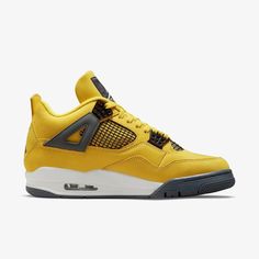 Brand: Air Jordan Model: Air Jordan 4 Retro Nickname: 'Lightning'Colorway: Tour Yellow / Dark Blue GreySKU: CT8527-700Release Date: 08/28/2021 Jordan 4 Retro Lightning, New Basketball Shoes, Air Jordan Retro 4, Jordan Retro 4, Jordan Model, Jordan 4s, Air Jordan Retro, Jordan 4 Retro, Air Jordan 4