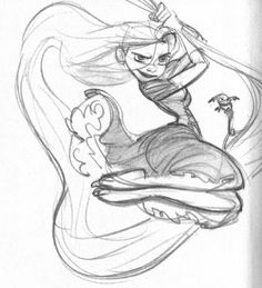 a pencil drawing of a girl riding a skateboard