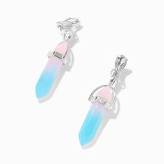 Blue & Pink 1'' Glow in the Dark Mystical Gem Clip-On Drop Earrings Pink And Blue Jewelry, Clip On Earrings For Kids, Cute Clip On Earrings, Blue Jewerly, 2024 List, Earring Stacks, Earrings For Kids, Rainbow Nail Art, Rainbow Nail