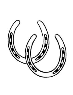 two black and white horseshoes on a white background