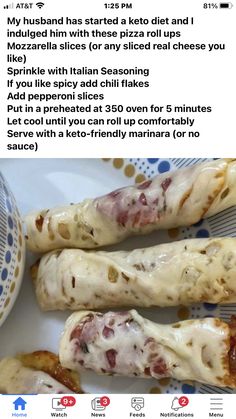 some food is laying on a plate with the words facebook written in front of it