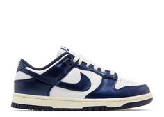 These dunks have a white leather base with vintage navy glossy leather overlays. Nike Dunk Low Vintage Navy, Exclusive Sneakers, Adidas Spezial, Nike Dunk High, Adidas Campus, Nike Shox, Air Jordan 3, Nike Air Max Plus, Swag Shoes