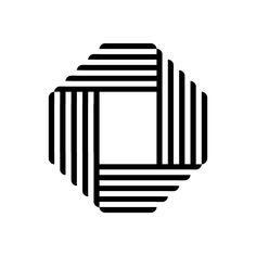 a black and white image of lines in the shape of a hexagonal object