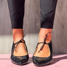 Low Heel Lace-up Pointed Toe Sandals Women Comfy Shoes, Black / US 4.50 Chunky Heels Casual, Black Heels Low, Fashion Shoes Flats, Buckle Shoes, Buckle Sandals, Pointed Toe Shoes, Pointed Toe Flats