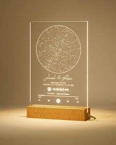 an illuminated glass plaque with a map on it