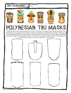 an image of polynesian tiki masks cut out and glue to make them look like they're from the movie