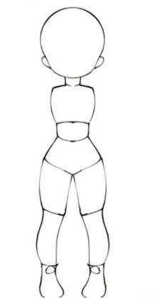 an outline drawing of a person's torso and legs