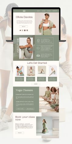 the website is designed to look like it could be used for yoga and other activities